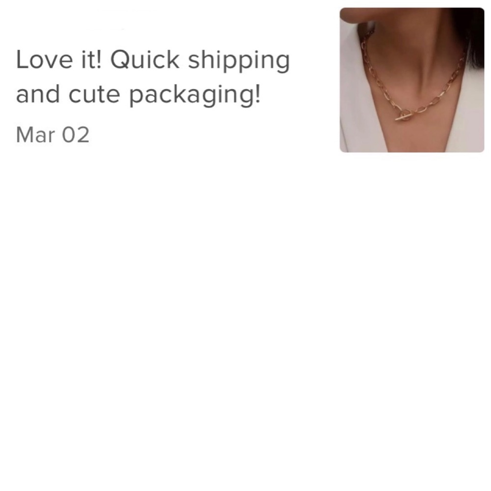 π3/$30 New Gold Link Toggle Necklace - Picture 3 of 3